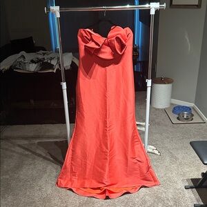 Badgley Mischka Vibrant Orange Gown
